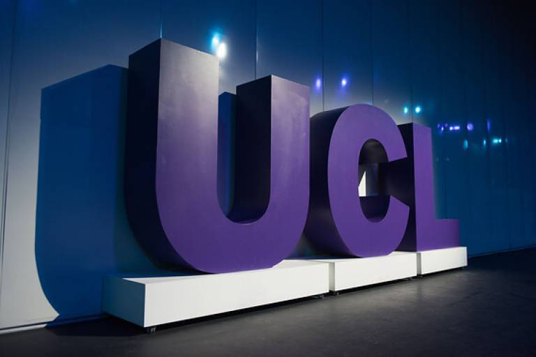 UCL written in large ornamental letters