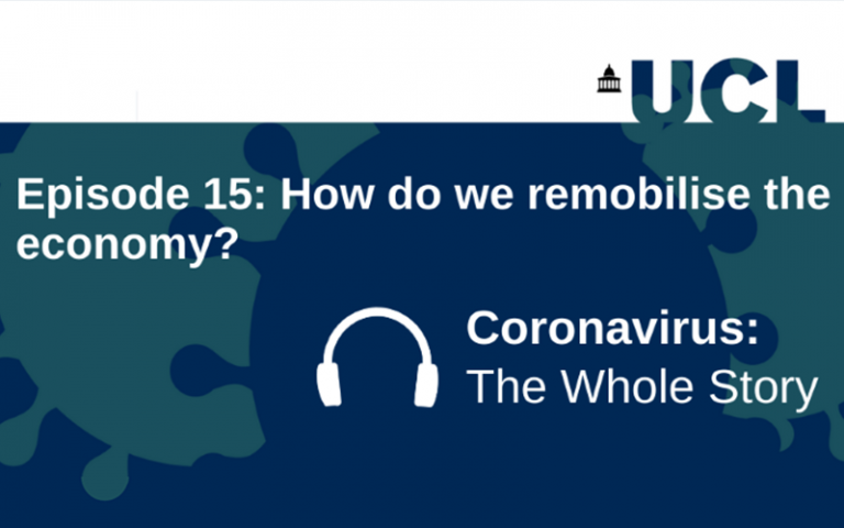 'Coronavirus: The Whole Story' podcast logo, showing headphones