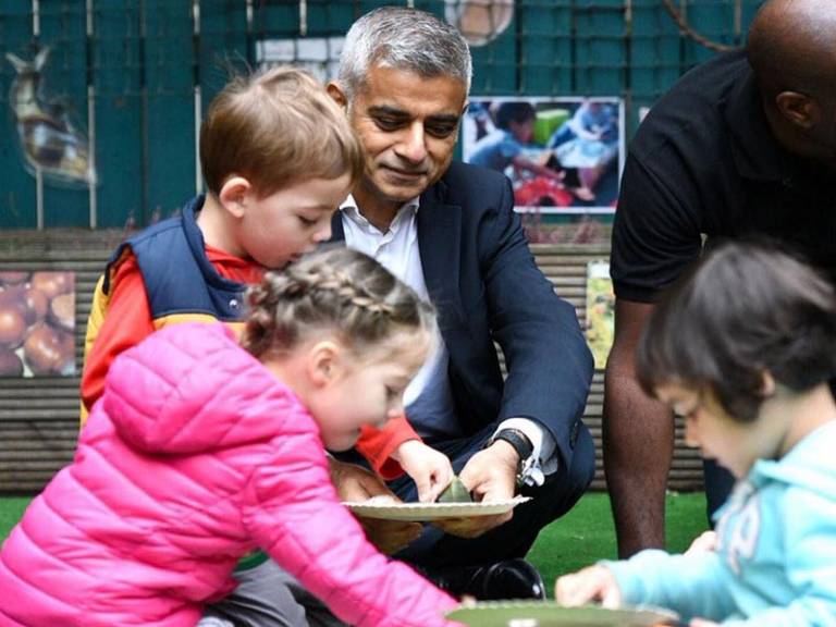 Sadiq Khan, London’s Mayor, at UCL’s nursery in Bloomsbury
