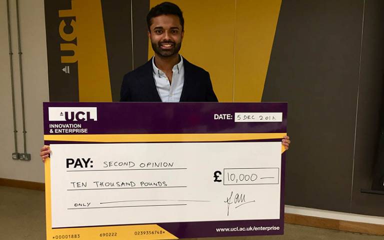 Dr Vikram Palit (Clinical Teaching Fellow in Paediatric Education, UCL Institute of Child Health), founder of SecondOpinion, and winner of Launch £10,000