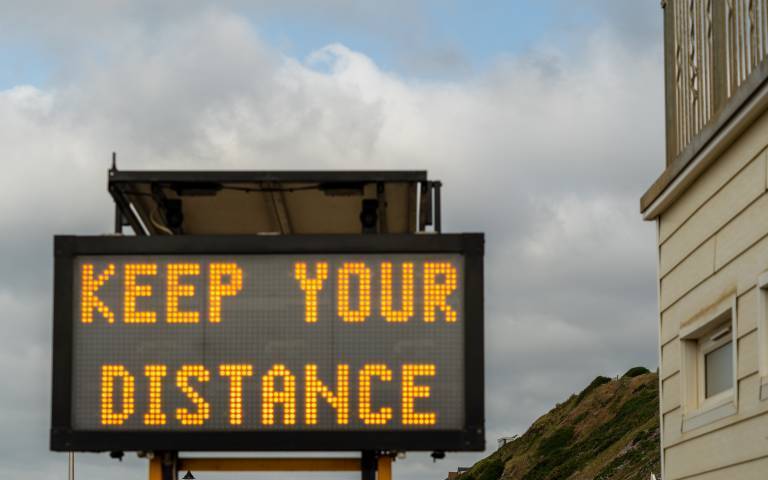 Keep your distance message