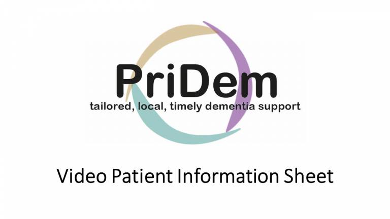 PriDem Video Patient Information Sheet