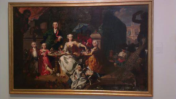 Marcus Tuscher, A Family Group on a Terrace in the Grounds of a Villa. Possibly the English Businessman George Jackson and his Family, National Gallery of Denmark