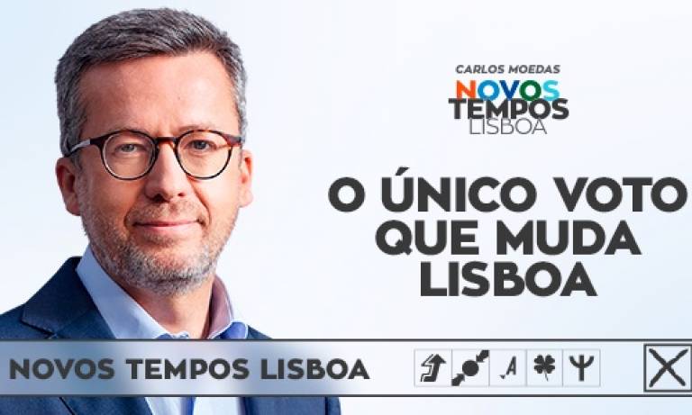 Carlos Moedas campaign poster for mayor of Lisbon