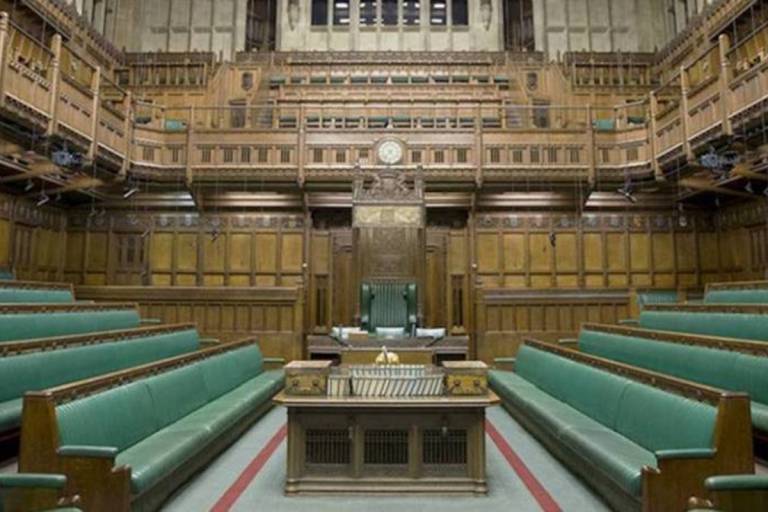 UK parliament chamber, empty