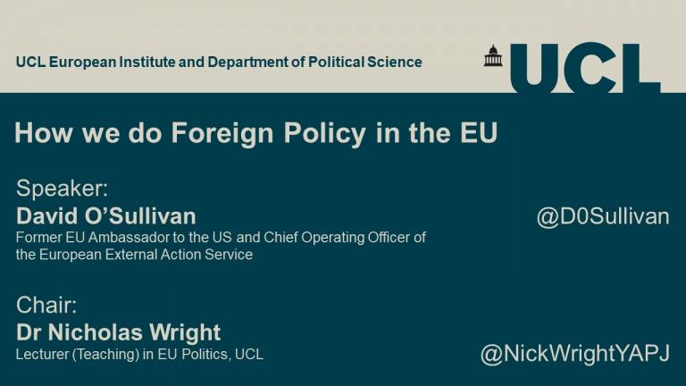 How we do foreign Policy in the EU with David O'Sullivan and Nicholas Wright