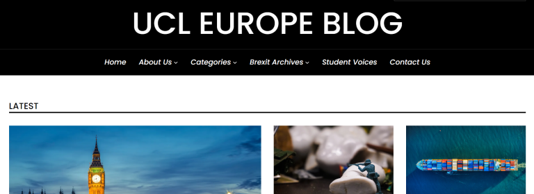 A screenshot of the top of the UCL Europe Blog