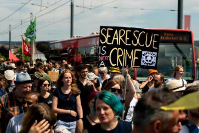 Sea rescue protest, 2019, Photo by Mika Baumeister on Unsplash