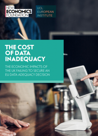 Cover of report: THE COST OF DATA INADEQUACY The economic impacts of the UK failing to secure an EU data adequacy decision
