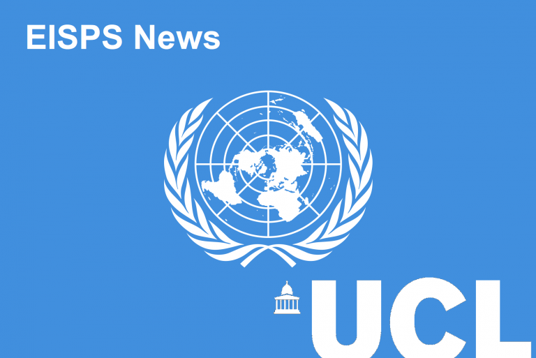 The United Nations Flag with the text 'EISPS News' and the UCL logo