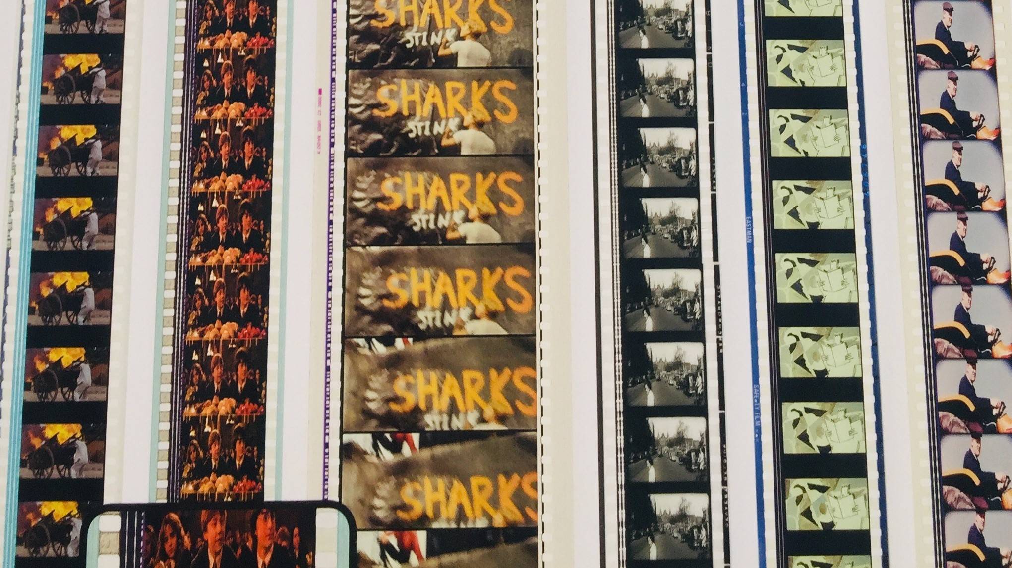 Film stock samples on display at EYE Film Museum, Amsterdam, The Netherlands