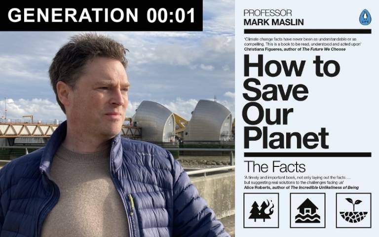 Professor Mark Maslin and book cover