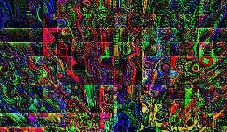 abstract pixilated image of lots of squares of colours