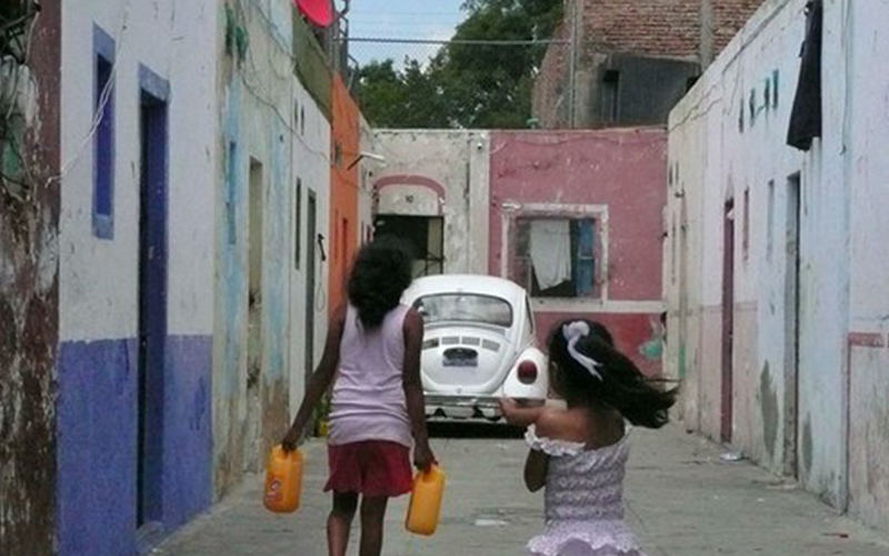 Two children in a side street