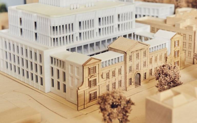 A model showing the future neuroscience facility at 256 Grays Inn Road.