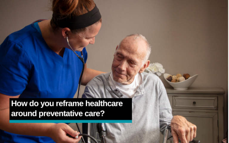 Healthcare professional helping older person