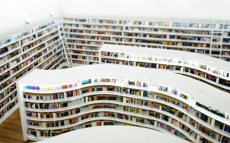 Aerial shot of a library 