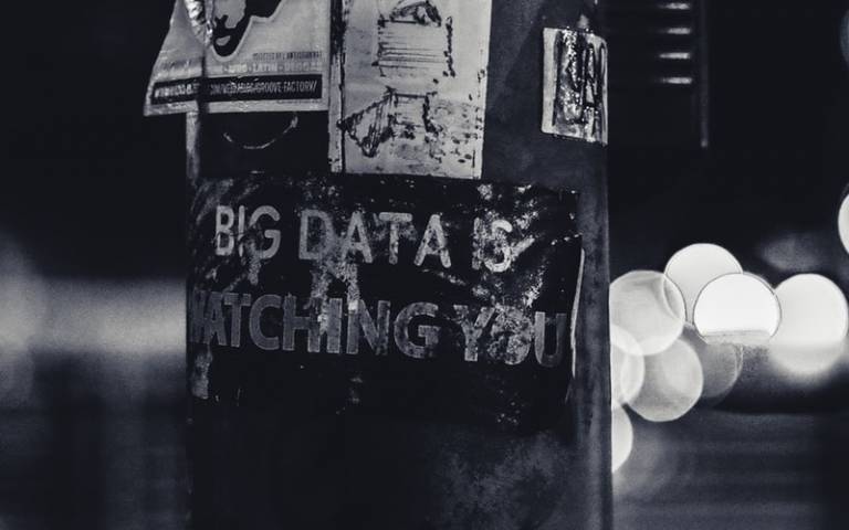 Sign post: "Big Data is Watching You"