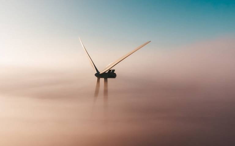 Wind turbine in cloudy weather