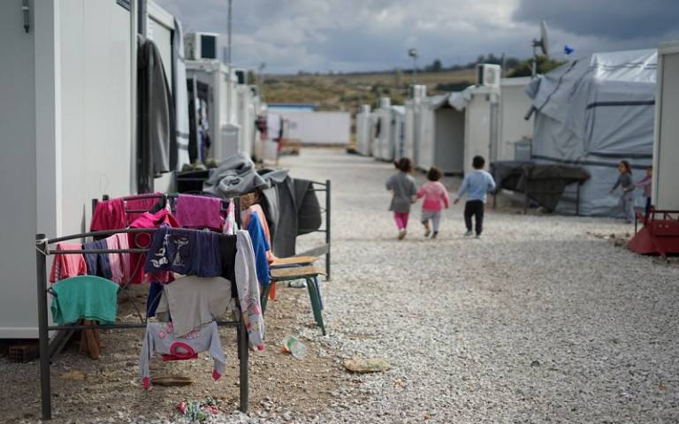 Syrian refugee camp in the outskirts of Athens