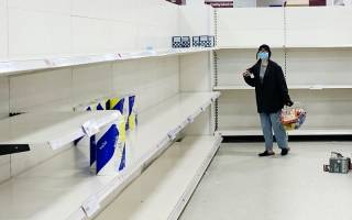 Empty supermarket row