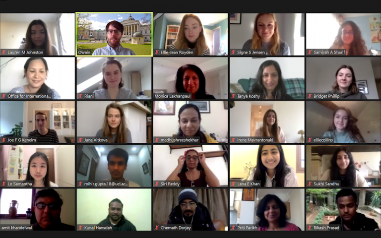 screenshot of students on Zoom for the TISS programme