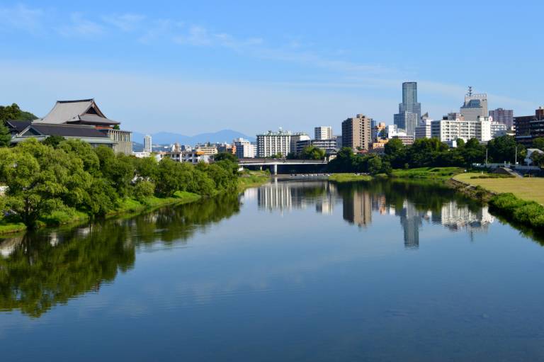 Sendai city, Tohoku and Hirose River