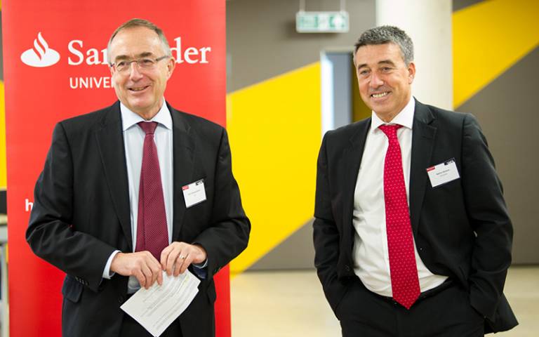 Provost Michael Arthur with Santander UK CEO Nathan Bostock