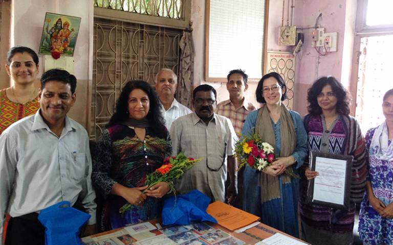 UCL academics Prof Monica Lakhanpaul, Prof Marie Lall and Dr Priti Parikh with partners in India…