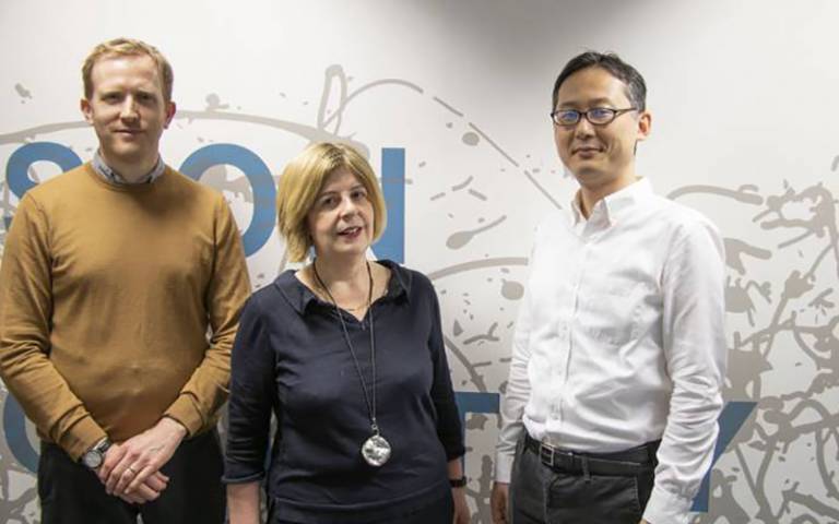 Dr Kanemoto from Osaka University meets with UCL's Prof Gill Livingston and Dr Andrew Sommerlad