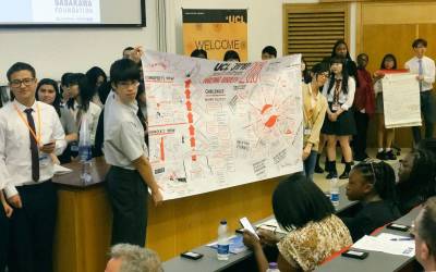 Students presenting at the UCL Japan Youth Challenge event 'Our life in an ageing society'