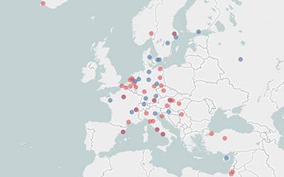 Map showing European collaborations funded through the UCL Global Engagement Funds…