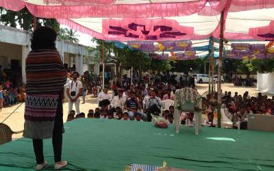 Addressing the crowd in Gujarat…