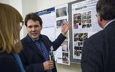 Recipients of the Global Engagement Funds showcased posters highlighting their research at the celebration event…