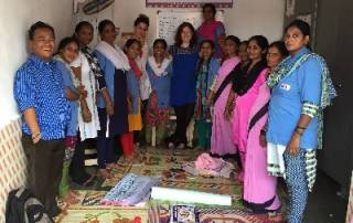 UCL's Dr Lorna Benton and Jennifer Martin with SNEHA staff in India…