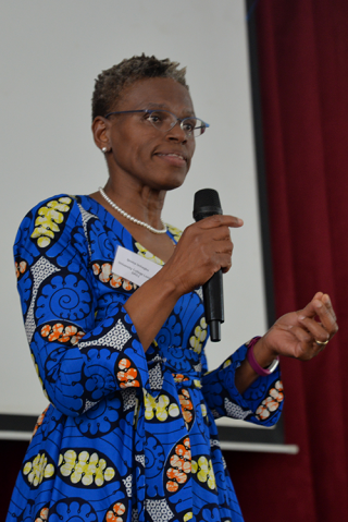 Professor Ijeoma Uchegbu addressing SLURC conference