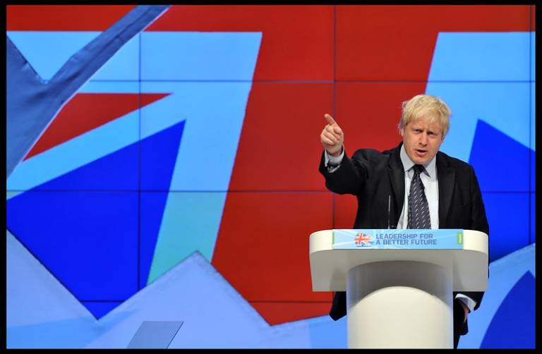 Boris Johnson giving a speech