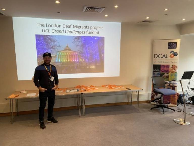 Dr Tyron Woofe at Deaf Migrants Project Event