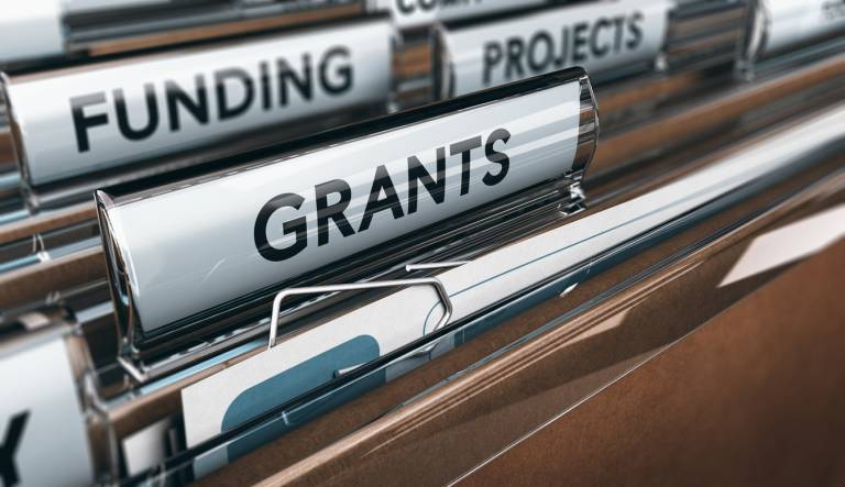 File of folders with headings of Funding, Projects, and Grants