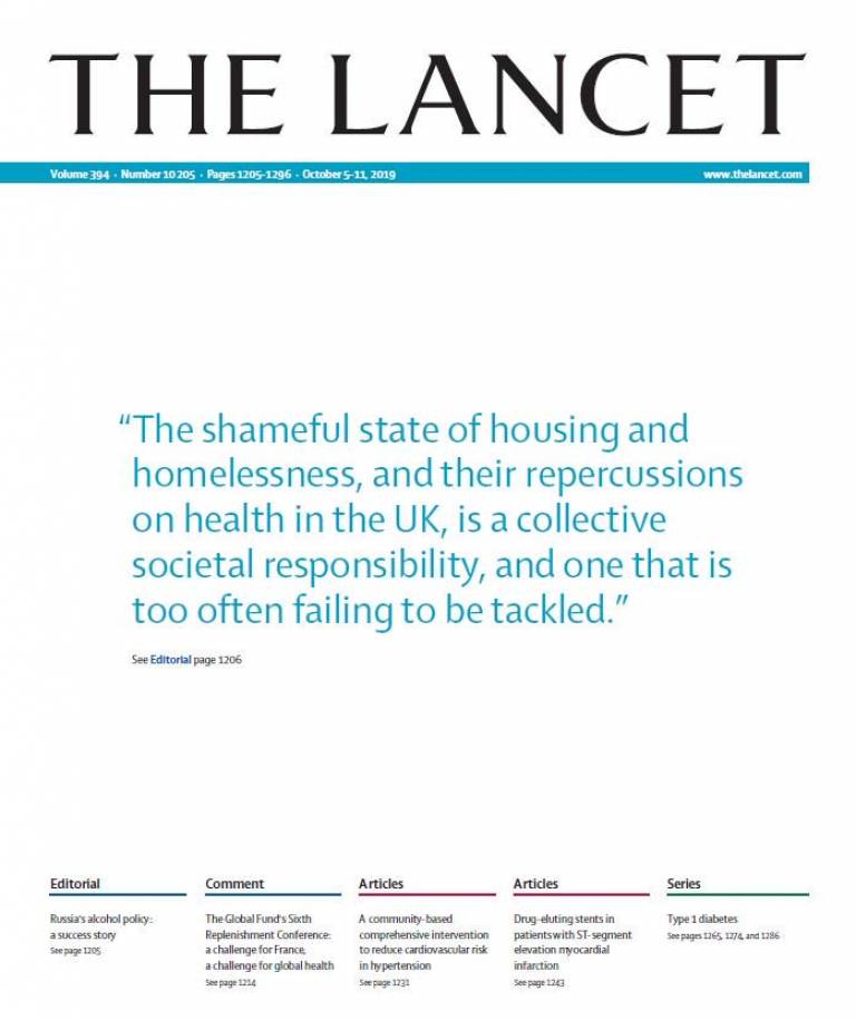Editorial makes front cover The Lancet