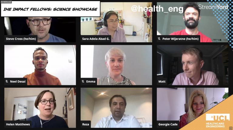 Screenshot of the IHE Impact Fellows presenting
