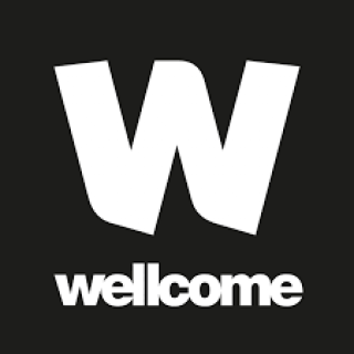 blck and white wellcome trust logo with large W