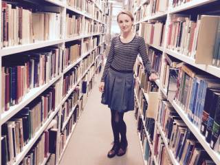 Ela in the SSEES library at UCL