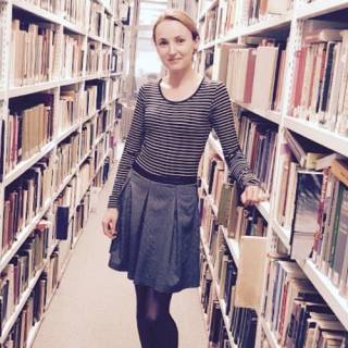 Ela in the SSEES library at UCL
