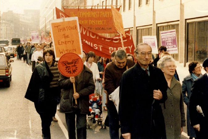 A demonstration against the miners' strike in 1984