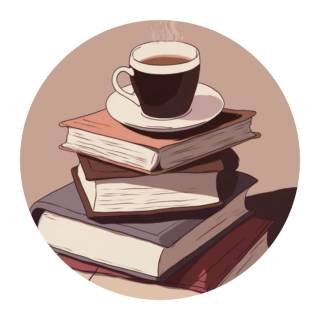 a hot drink on a pile of books