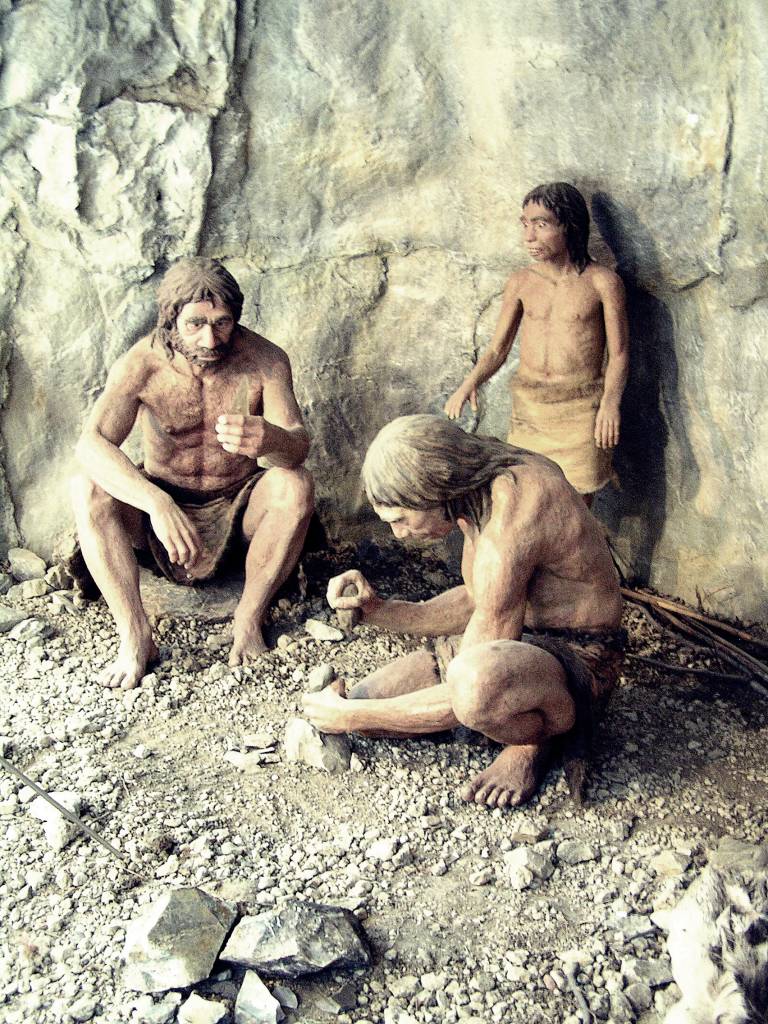 Reconstruction of Homo neanderthalensis in Brno, Czech Republic