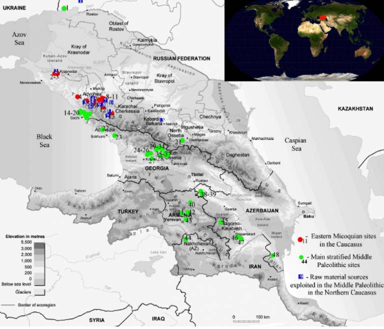 Distribution of Stone Tools in the Caucasus