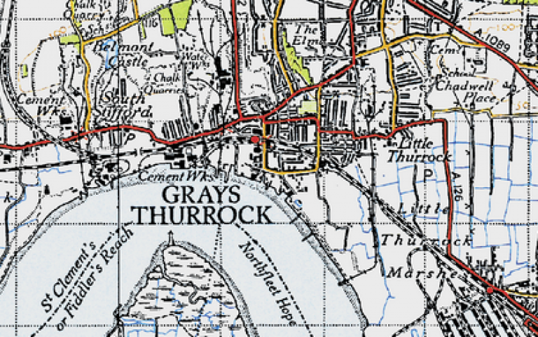 Geographical Location of Grays Thurrock, UK