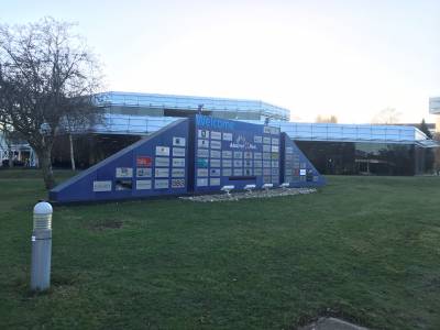 WElcome sign to Adastral park